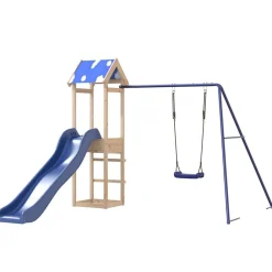 vidaXL Estructuras Para Juegos Al Aire Libre-Parque infantil de exterior de madera maciza de pino