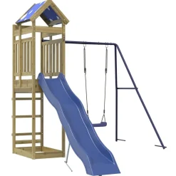 vidaXL Estructuras Para Juegos Al Aire Libre-Parque infantil de exterior madera de pino impregnada