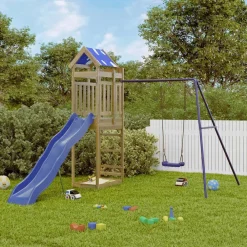 vidaXL Estructuras Para Juegos Al Aire Libre-Parque infantil de exterior madera de pino impregnada