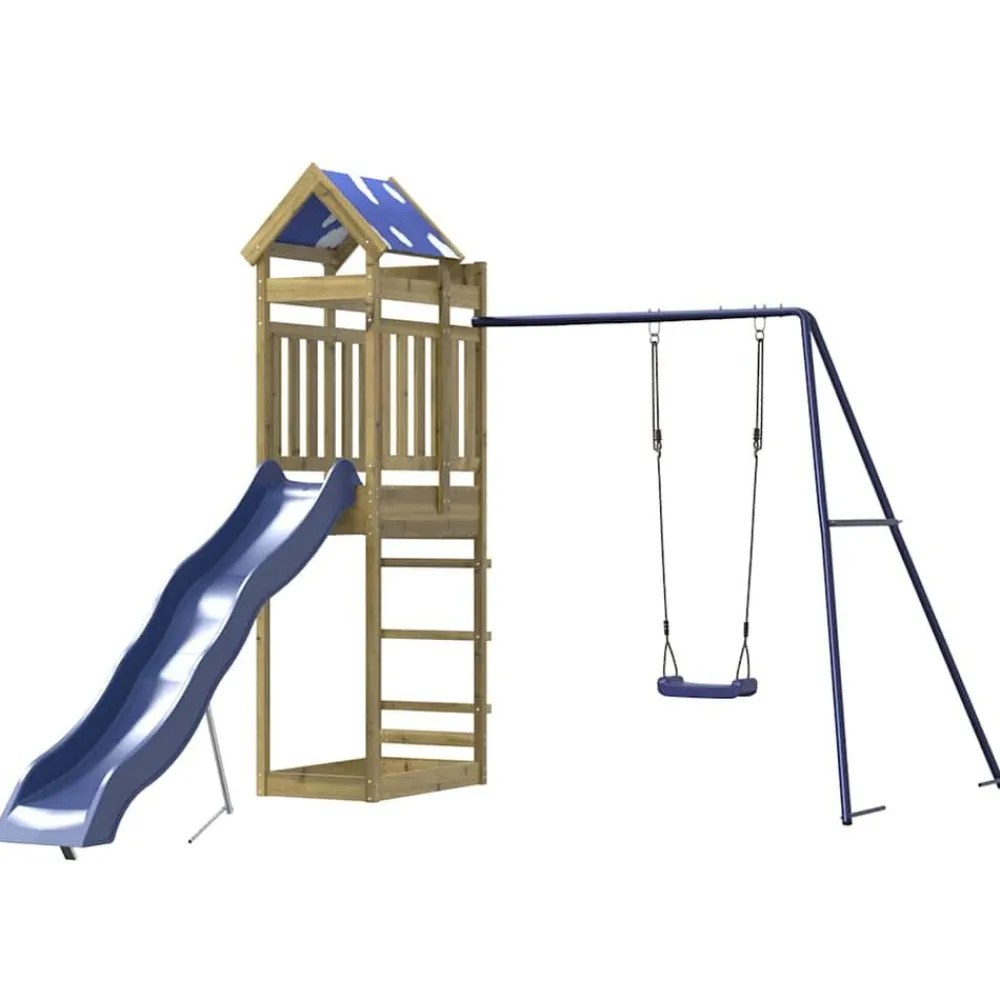 vidaXL Estructuras Para Juegos Al Aire Libre-Parque infantil de exterior madera de pino impregnada