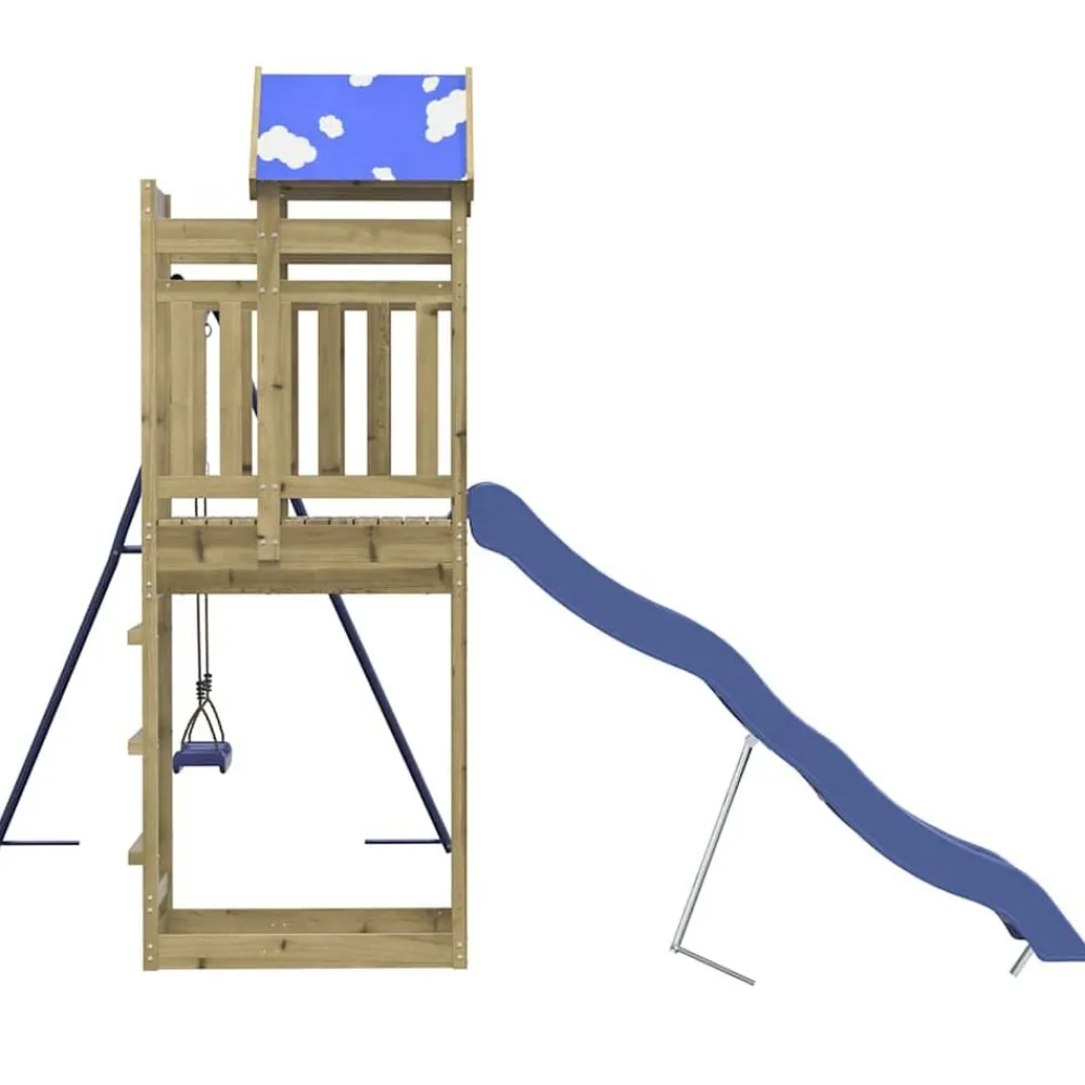 vidaXL Estructuras Para Juegos Al Aire Libre-Parque infantil de exterior madera de pino impregnada
