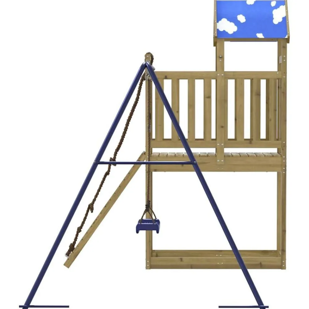 vidaXL Estructuras Para Juegos Al Aire Libre-Parque infantil de exterior madera de pino impregnada