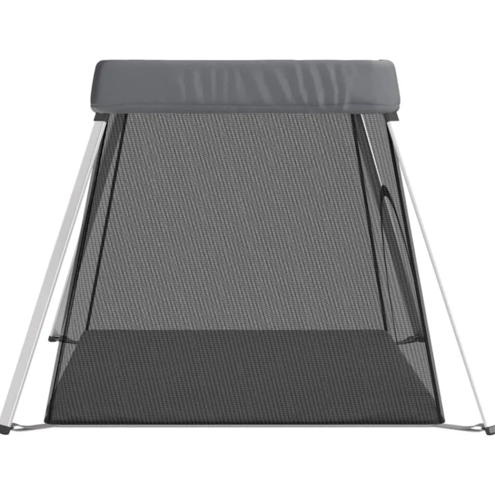 vidaXL Parque infantil para bebés con colchón tela lino Gris oscuro
