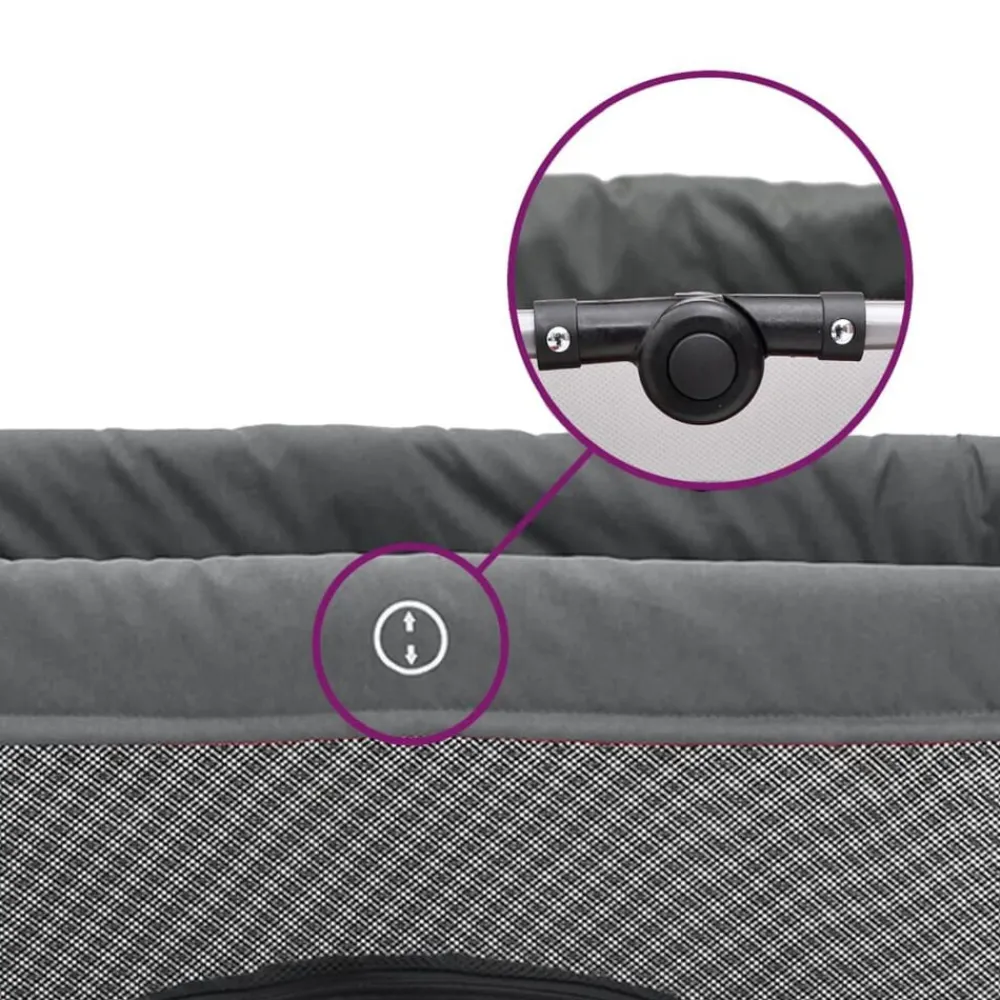 vidaXL Parque infantil para bebés con colchón tela lino Gris oscuro