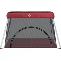 vidaXL Parque infantil para bebés con colchón tela lino Rojo Sale