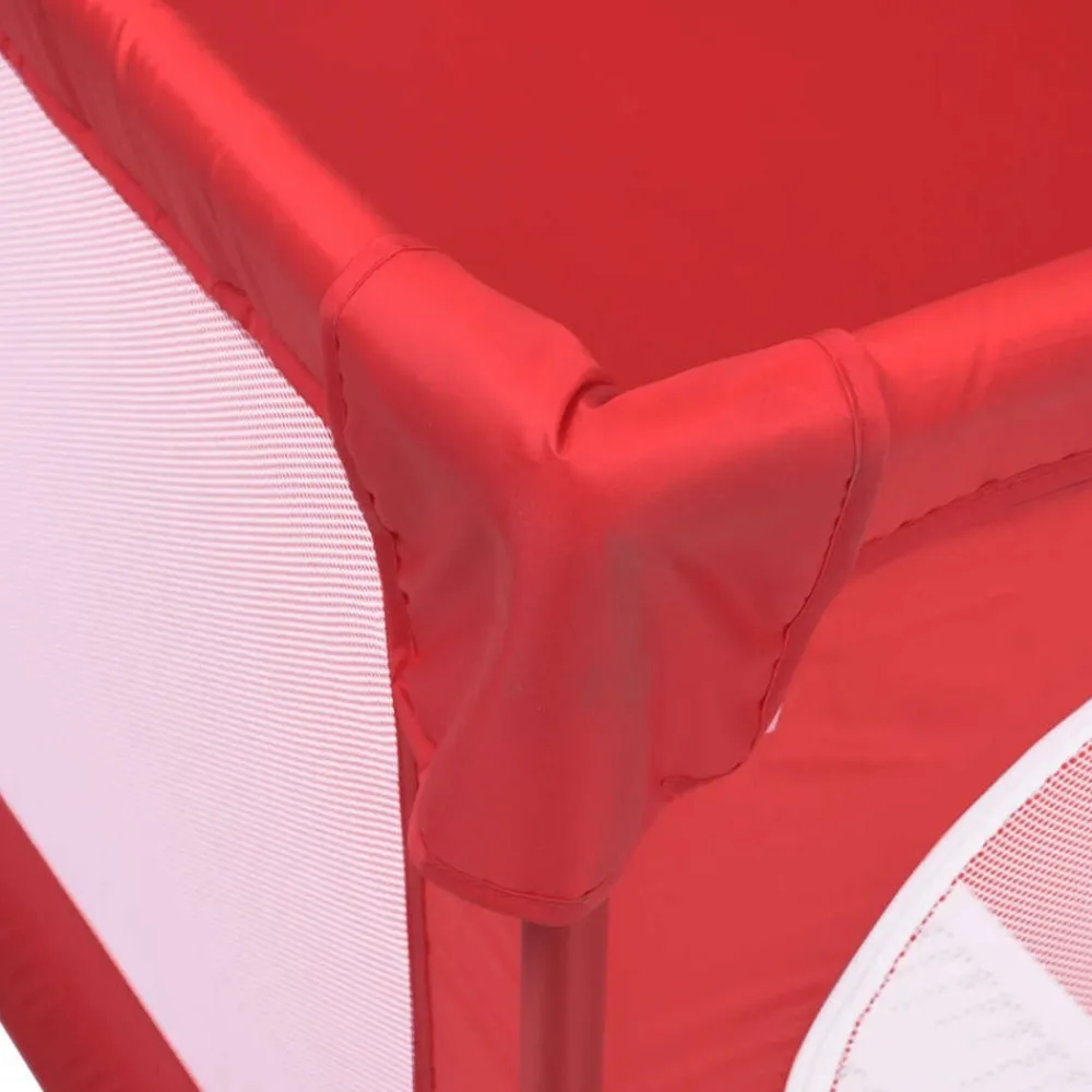 vidaXL Parque para bebés con 2 puertas tela Oxford Rojo Discount