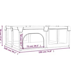 vidaXL Parque para bebés con 2 puertas tela Oxford Rojo Discount