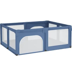 vidaXL Parque para bebés con 2 puertas tela Oxford Azul claro Hot