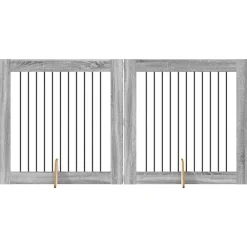vidaXL Parque para Perros Manual 2 pcs 100 x 100 cm Gris Sonoma Outlet