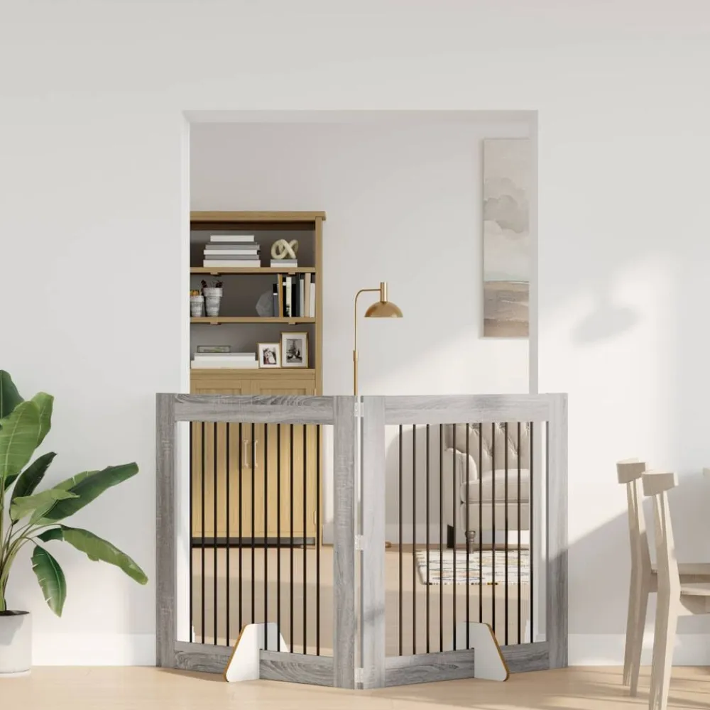 vidaXL Parque para Perros Manual 2 pcs 100 x 100 cm Gris Sonoma Outlet