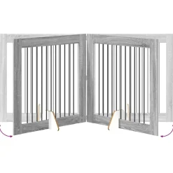 vidaXL Parque para Perros Manual 2 pcs 100 x 100 cm Gris Sonoma Outlet