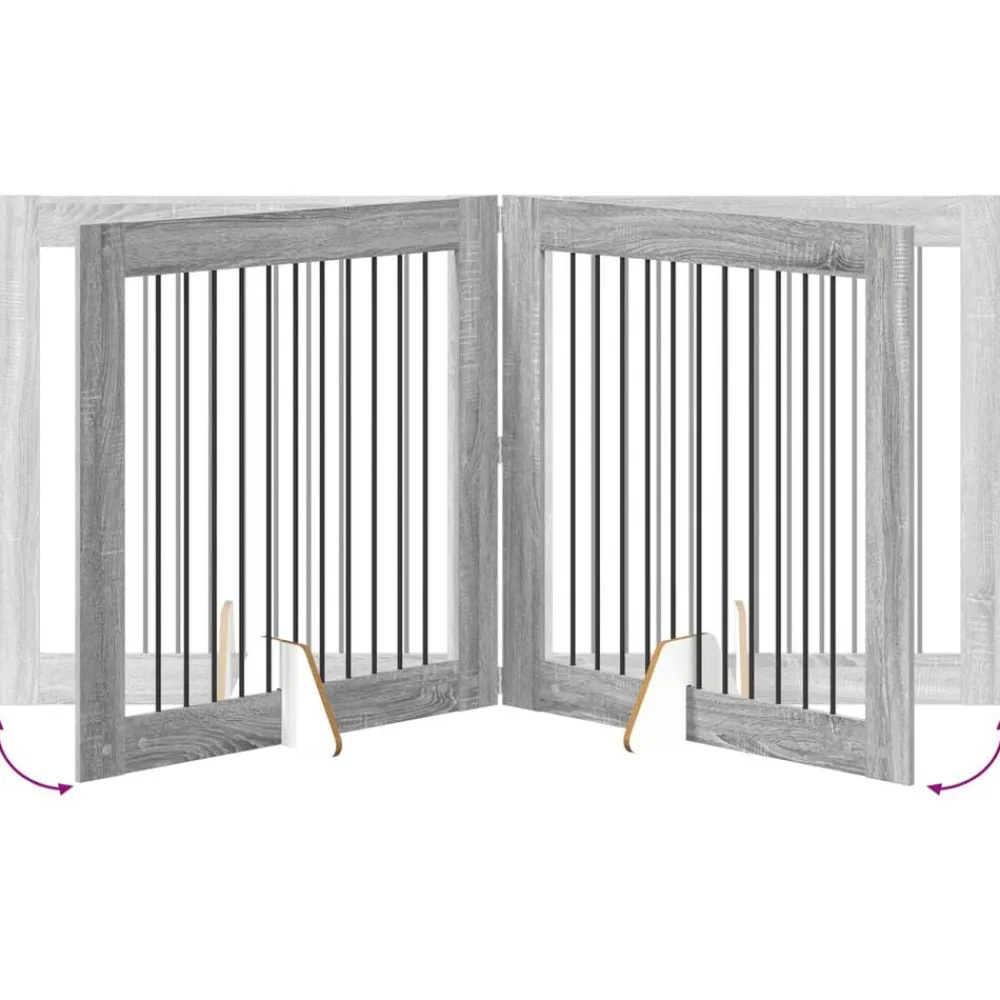 vidaXL Parque para Perros Manual 2 pcs 100 x 100 cm Gris Sonoma Outlet