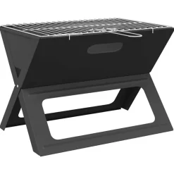 vidaXL Cocina Y Comedor-Parrilla al aire libre Negro 46 x 31 x 31 cm Acero