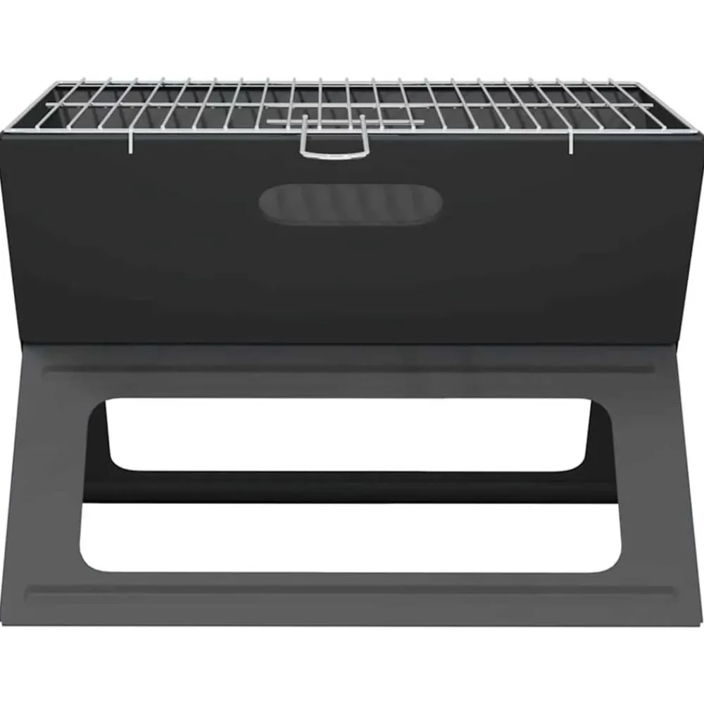 vidaXL Cocina Y Comedor-Parrilla al aire libre Negro 46 x 31 x 31 cm Acero