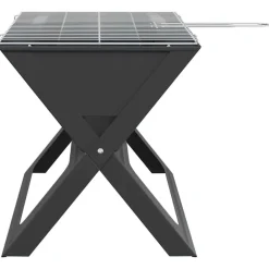 vidaXL Cocina Y Comedor-Parrilla al aire libre Negro 46 x 31 x 31 cm Acero