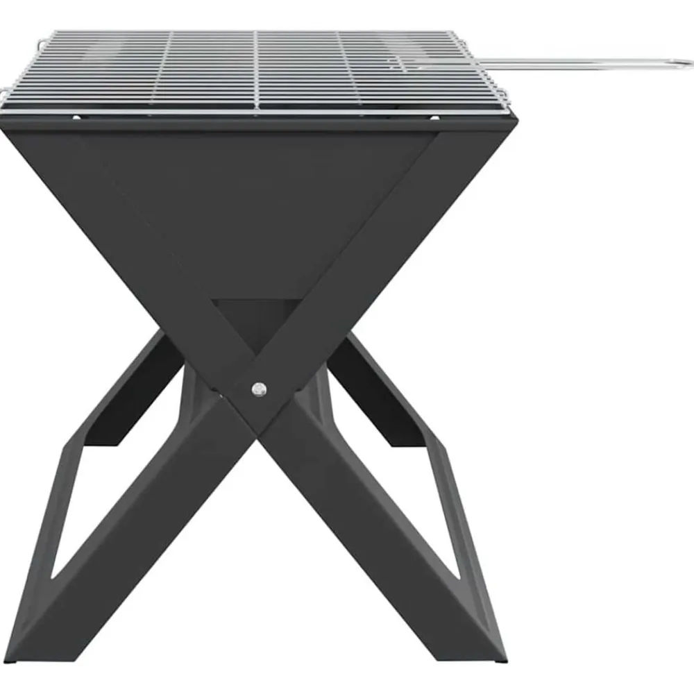 vidaXL Cocina Y Comedor-Parrilla al aire libre Negro 46 x 31 x 31 cm Acero