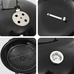vidaXL Cocina Y Comedor-Parrilla al aire libre con rueda Negro 91 x 71 x 107 cm Metal