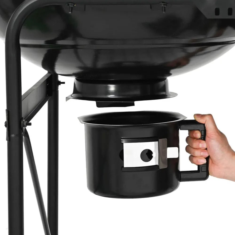 vidaXL Cocina Y Comedor-Parrilla al aire libre con rueda Negro 91 x 71 x 107 cm Metal