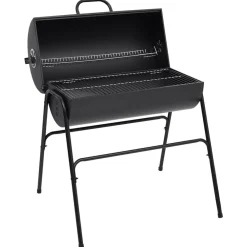 vidaXL Cocina Y Comedor-Parrilla barril 2 rejillas de cocción negro acero 80x95x90 cm