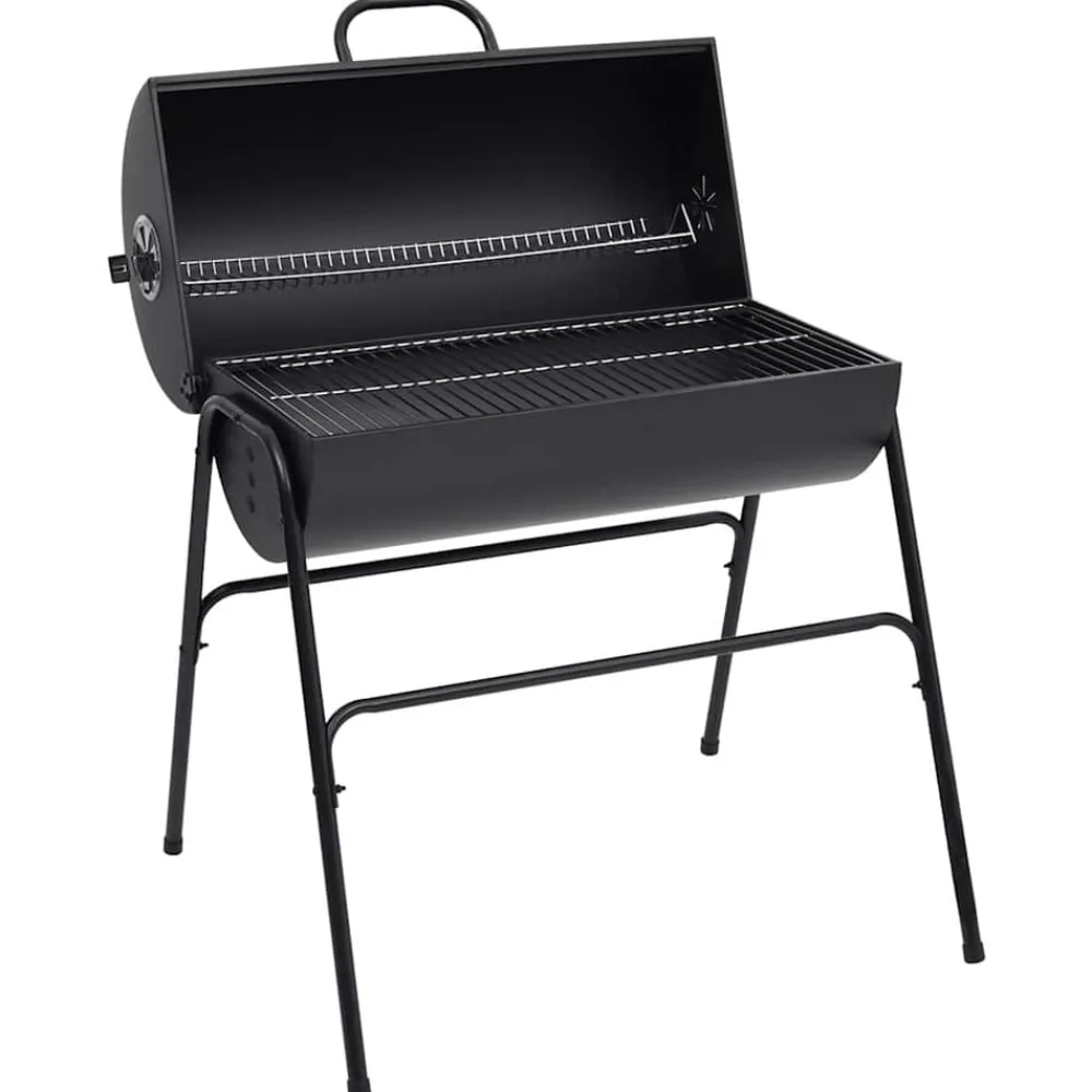 vidaXL Cocina Y Comedor-Parrilla barril 2 rejillas de cocción negro acero 80x95x90 cm