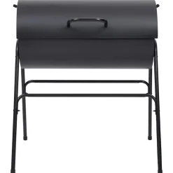 vidaXL Cocina Y Comedor-Parrilla barril 2 rejillas de cocción negro acero 80x95x90 cm