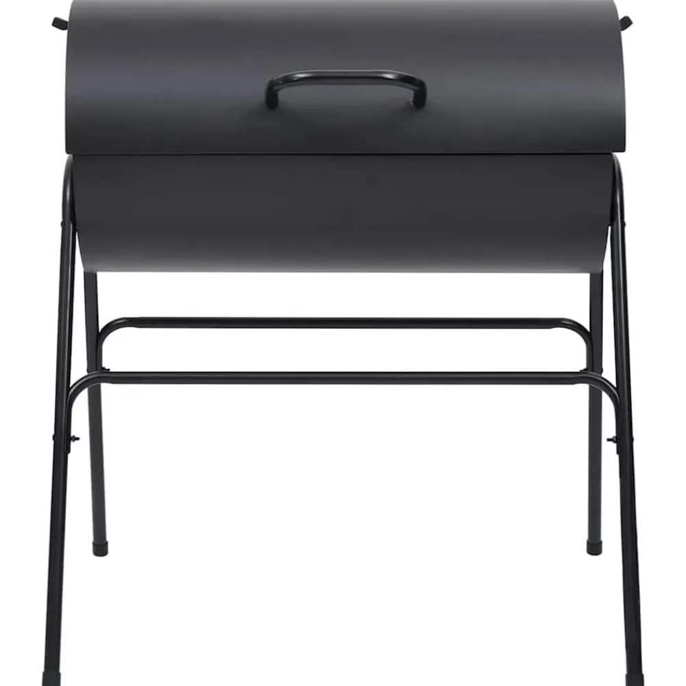 vidaXL Cocina Y Comedor-Parrilla barril 2 rejillas de cocción negro acero 80x95x90 cm