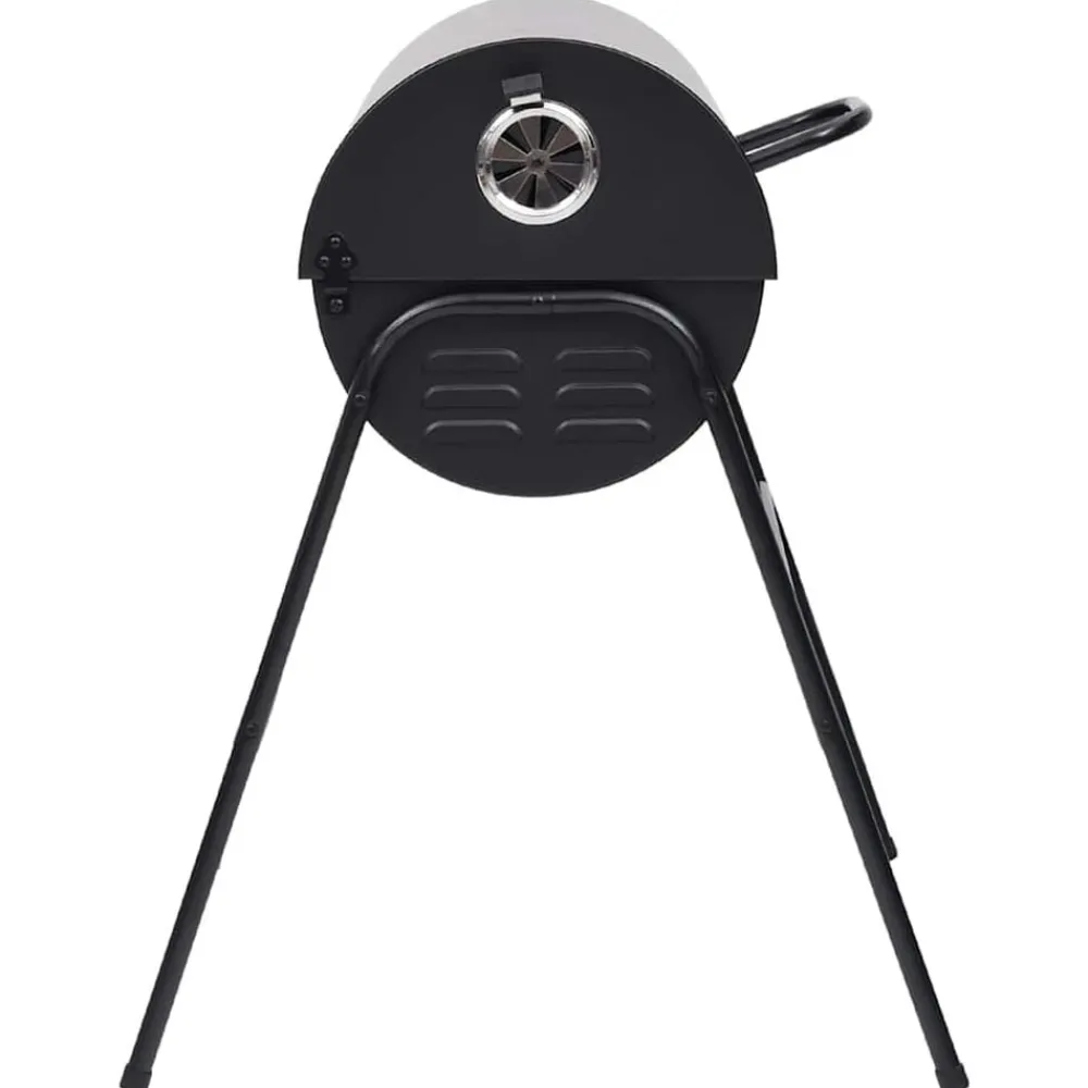 vidaXL Cocina Y Comedor-Parrilla barril 2 rejillas de cocción negro acero 80x95x90 cm