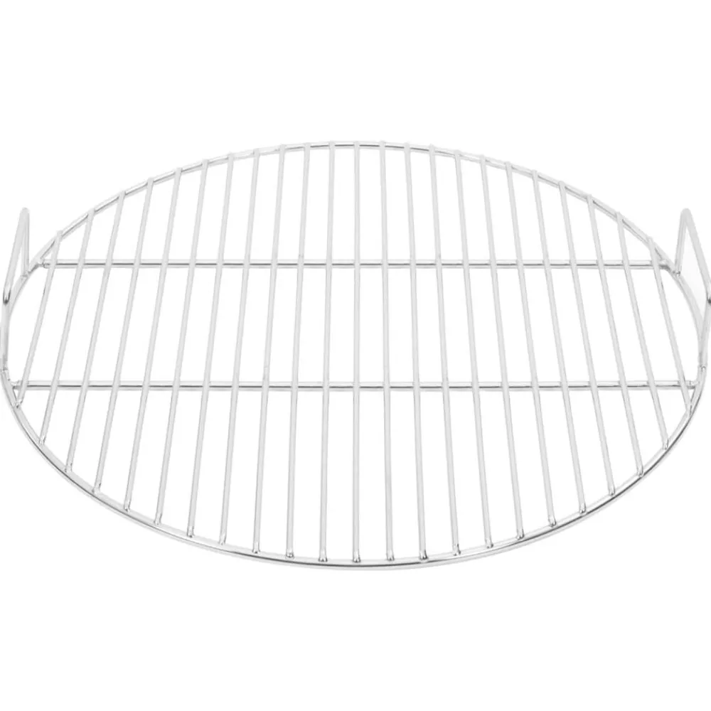 vidaXL Cocina Y Comedor-Parrilla redonda de BBQ con asas acero inoxidable 304 Ø44,5 cm