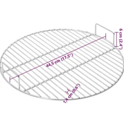 vidaXL Cocina Y Comedor-Parrilla redonda de BBQ con asas acero inoxidable 304 Ø44,5 cm