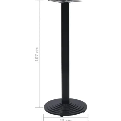 vidaXL Accesorios Para Mesas-Pata de mesa de bistró negra Ø43x107 cm Hierro fundido