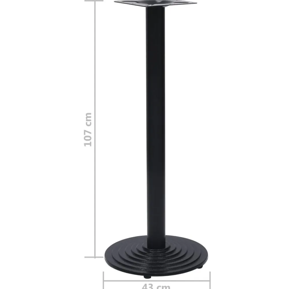vidaXL Accesorios Para Mesas-Pata de mesa de bistró negra Ø43x107 cm Hierro fundido