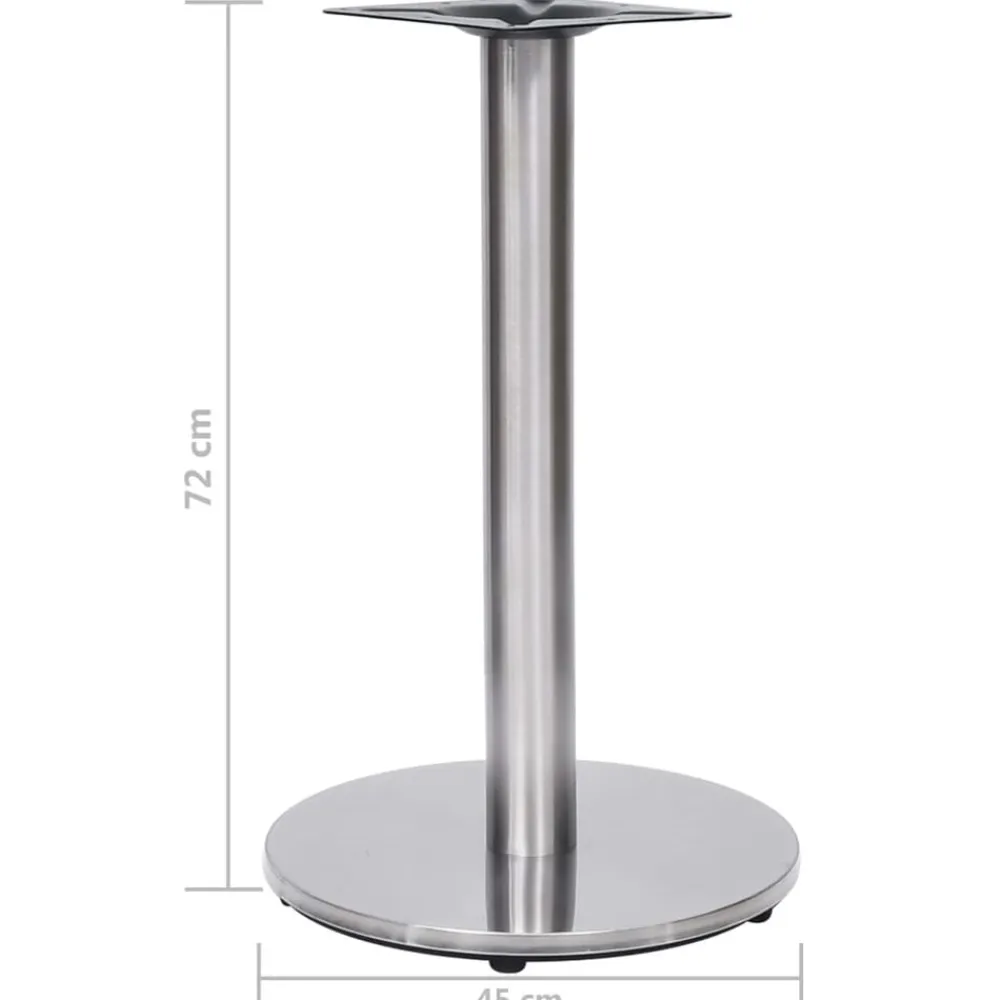 vidaXL Pata de mesa de bistró plateada Ø45x72 cm acero inoxidable Discount