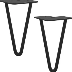 vidaXL Accesorios De Bricolaje-Pata de Mueble 2 pcs Negro 54.1 x 54.1 x 100 mm Hierro