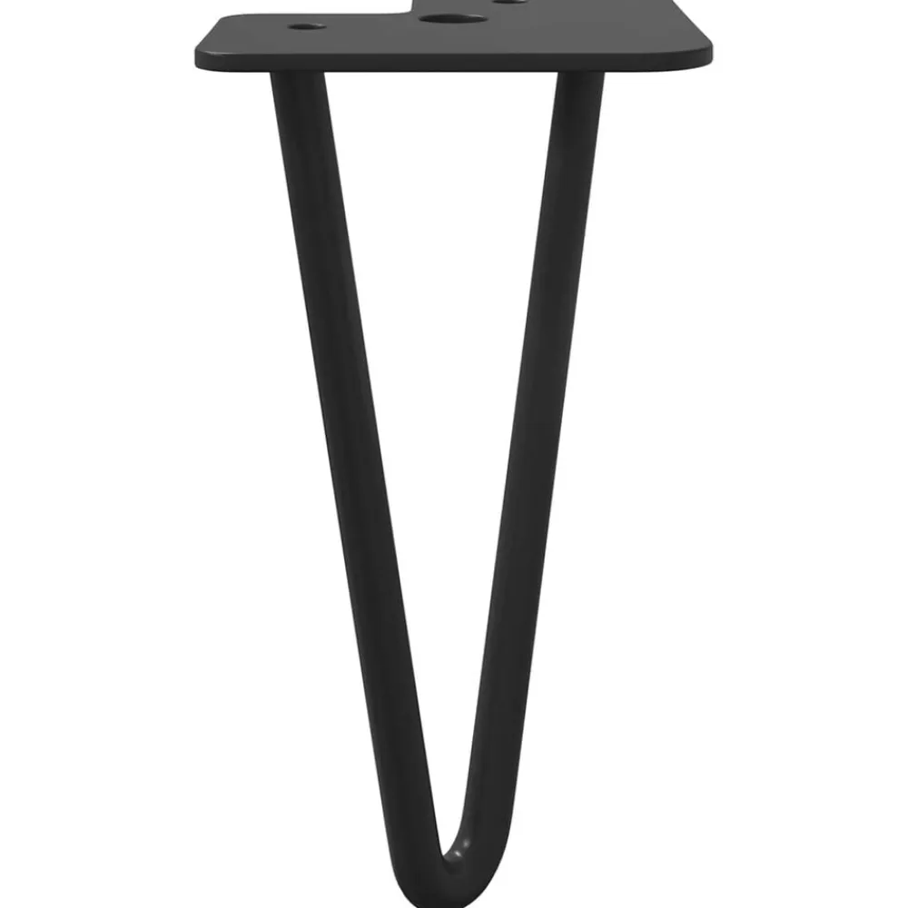 vidaXL Accesorios De Bricolaje-Pata de Mueble 2 pcs Negro 54.1 x 54.1 x 100 mm Hierro