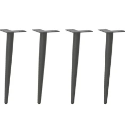 vidaXL Patas cónicas para mesa de centro (4 unidades), , 30-31 cm, acero Antracita New
