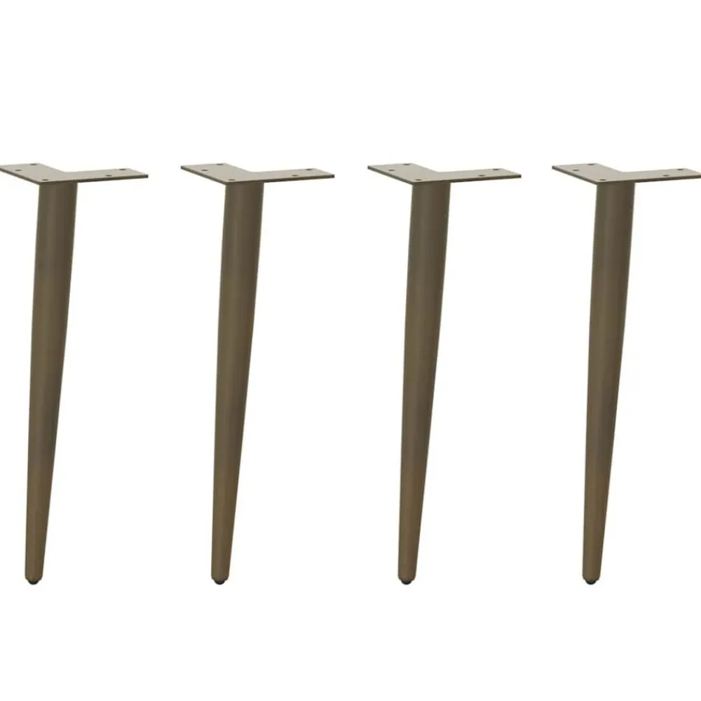 vidaXL Accesorios Para Mesas-Patas cónicas para mesa de centro , 4 unidades, acero , 30-31 cm