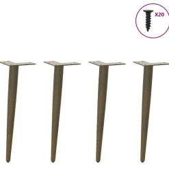 vidaXL Accesorios Para Mesas-Patas cónicas para mesa de centro , 4 unidades, acero , 30-31 cm