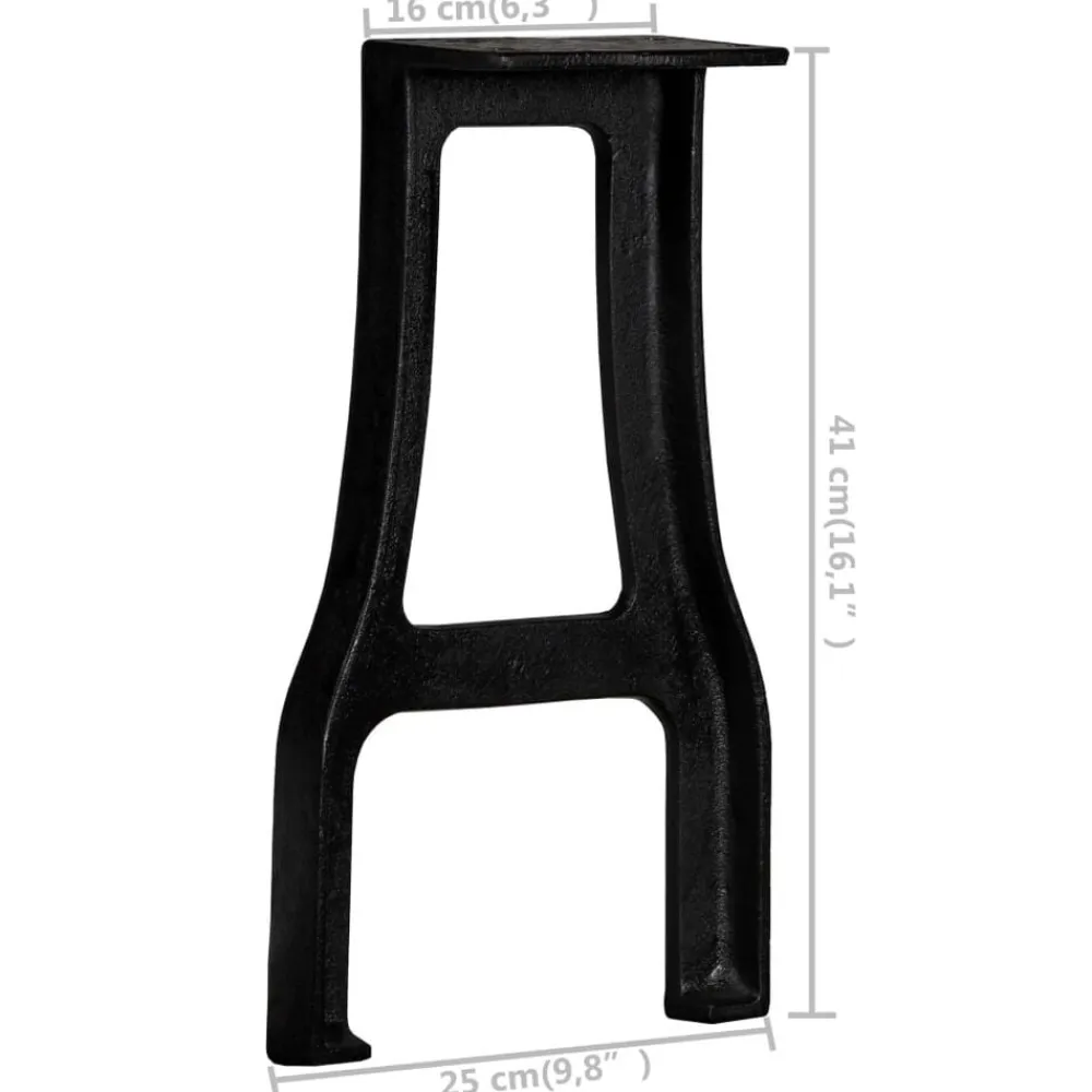 vidaXL Accesorios Para Mesas-Patas de banca en A 2 uds hierro fundido