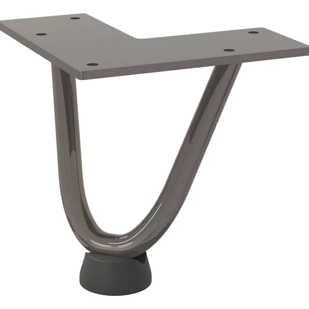 vidaXL Patas de horquilla para mesa de centro (4 unidades, acero , 10 cm, acero macizo) Natural Discount