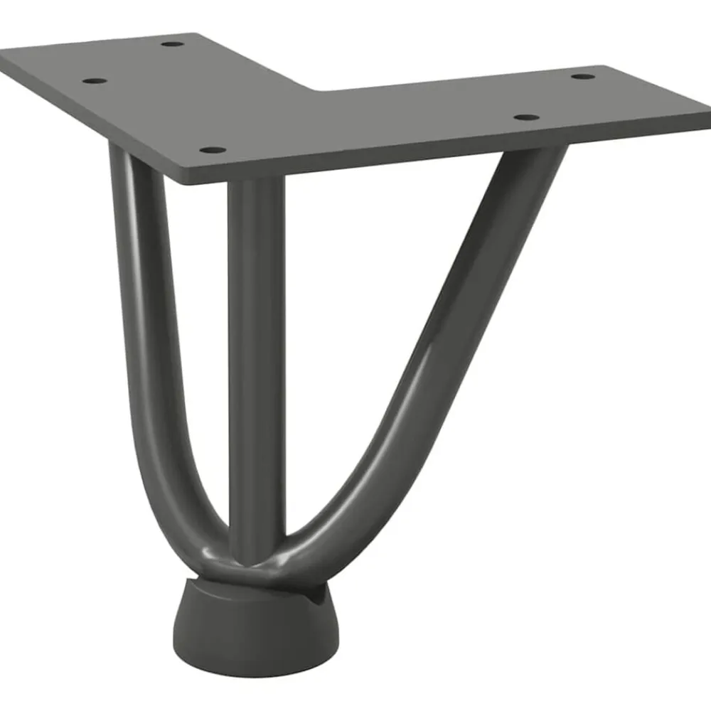 vidaXL Accesorios Para Mesas-Patas de horquilla para mesa de centro (4 unidades, , 10 cm, acero macizo)