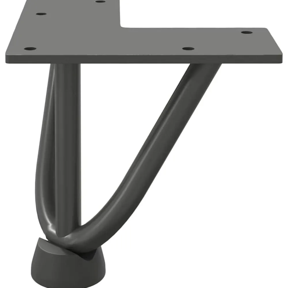 vidaXL Accesorios Para Mesas-Patas de horquilla para mesa de centro (4 unidades, , 10 cm, acero macizo)