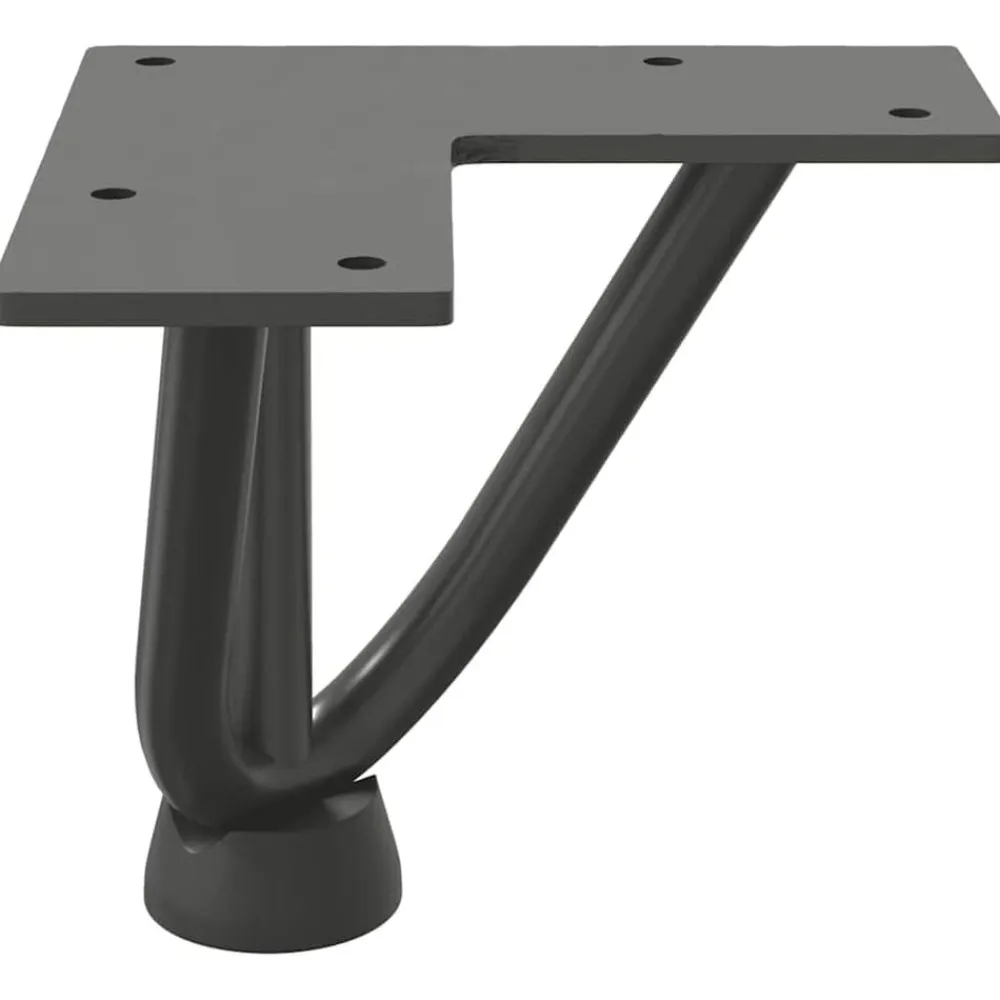 vidaXL Accesorios Para Mesas-Patas de horquilla para mesa de centro (4 unidades, , 10 cm, acero macizo)