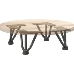 vidaXL Accesorios Para Mesas-Patas de horquilla para mesa de centro (4 unidades, , 10 cm, acero macizo)