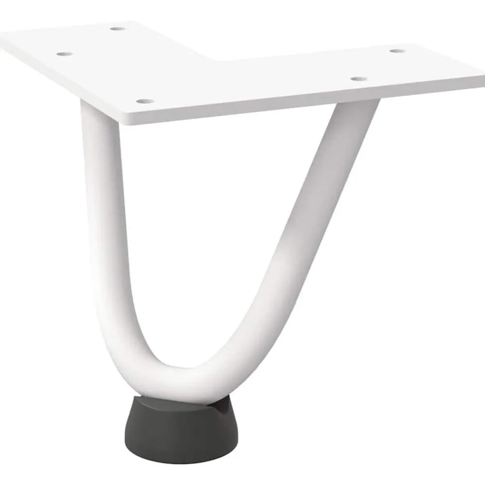 vidaXL Patas de horquilla para mesa de centro (4 unidades), color , 10 cm, acero macizo Blanco New