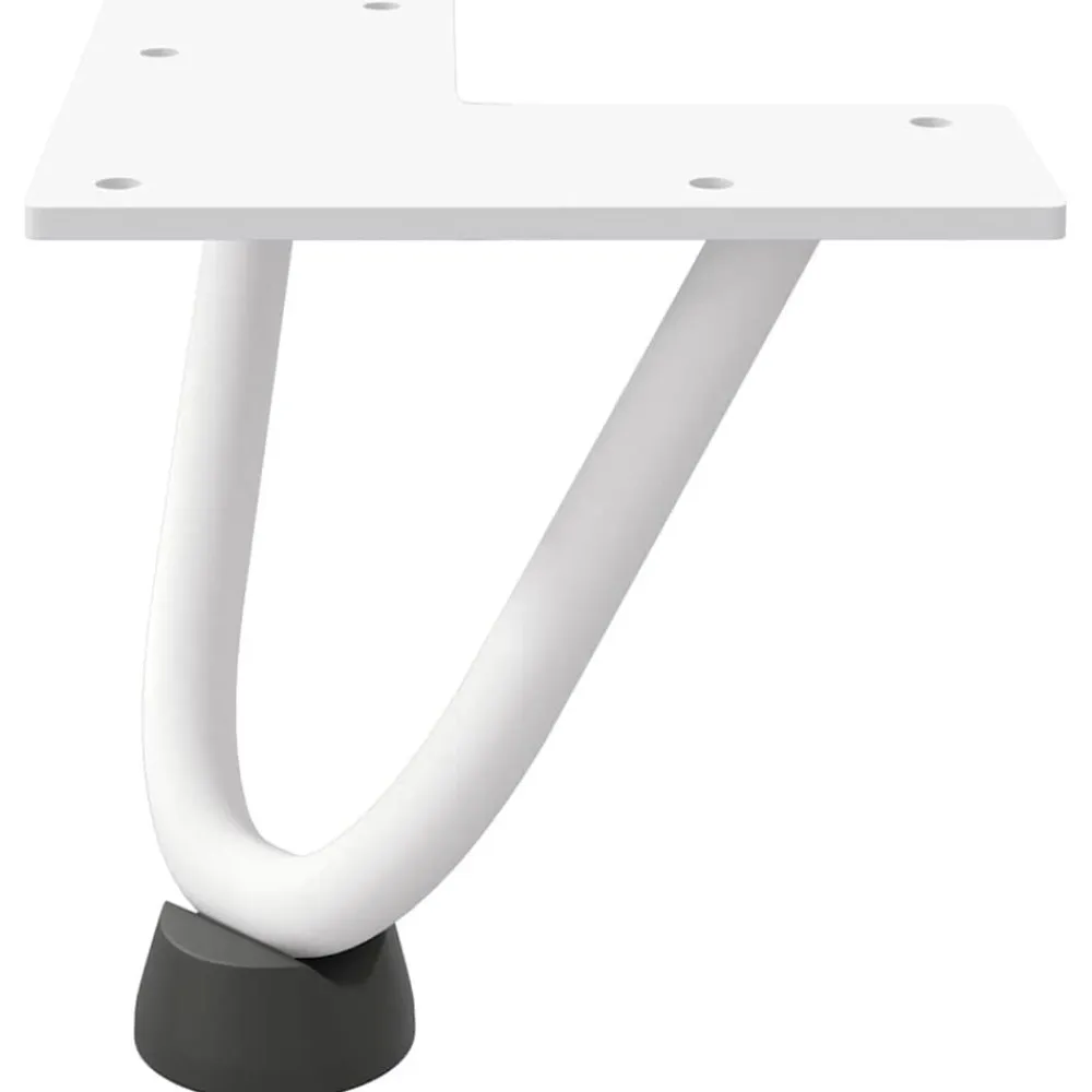 vidaXL Patas de horquilla para mesa de centro (4 unidades), color , 10 cm, acero macizo Blanco New
