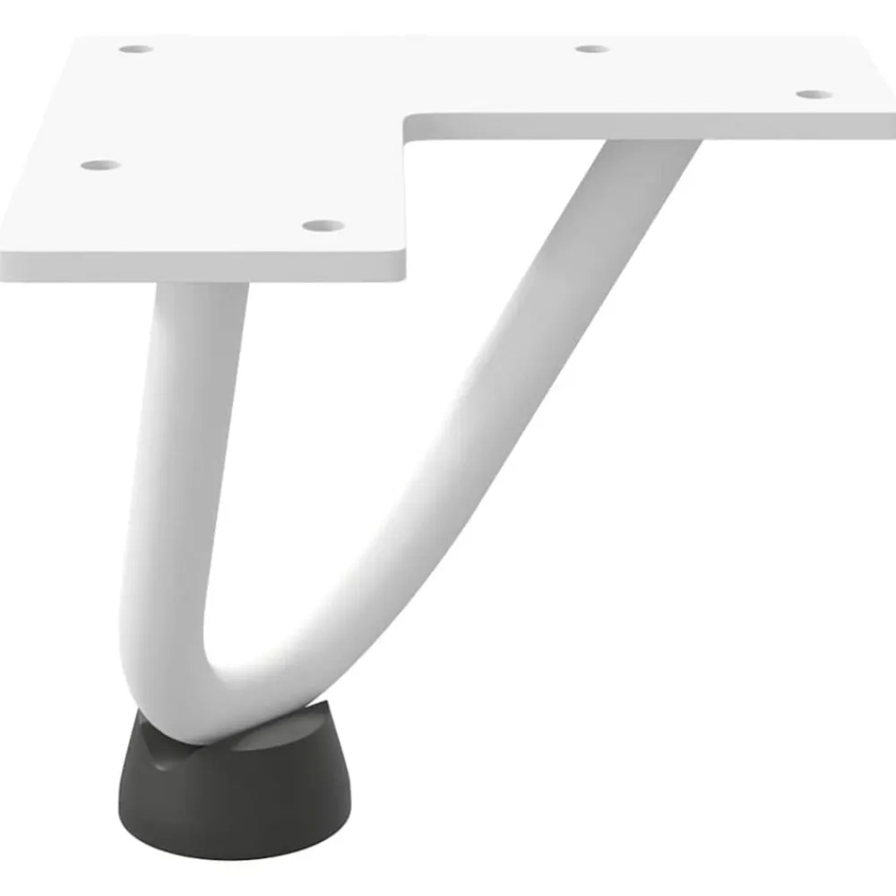 vidaXL Patas de horquilla para mesa de centro (4 unidades), color , 10 cm, acero macizo Blanco New