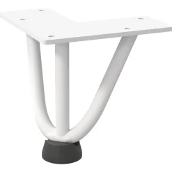 vidaXL Patas de horquilla para mesa de centro (4 unidades), color , 10 cm, acero macizo Blanco