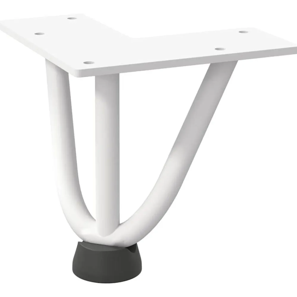 vidaXL Patas de horquilla para mesa de centro (4 unidades), color , 10 cm, acero macizo Blanco