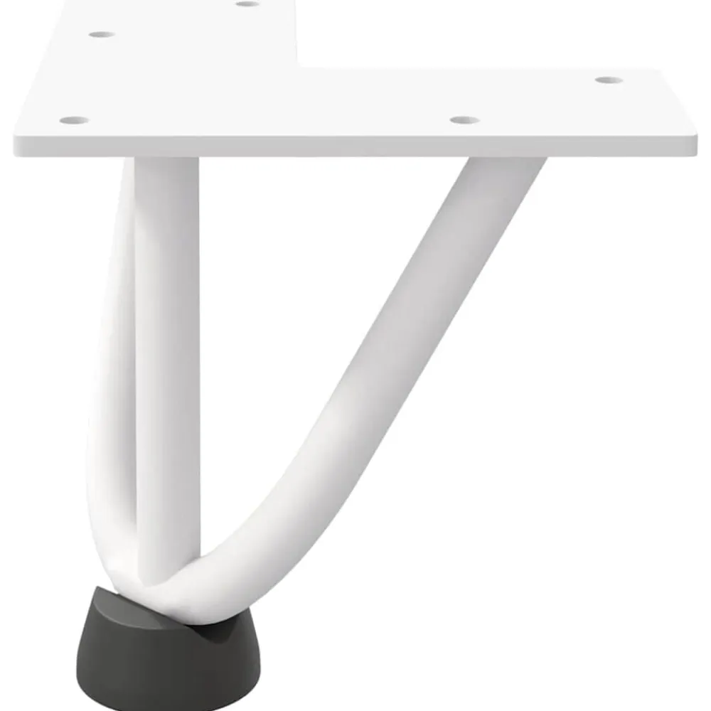 vidaXL Patas de horquilla para mesa de centro (4 unidades), color , 10 cm, acero macizo Blanco