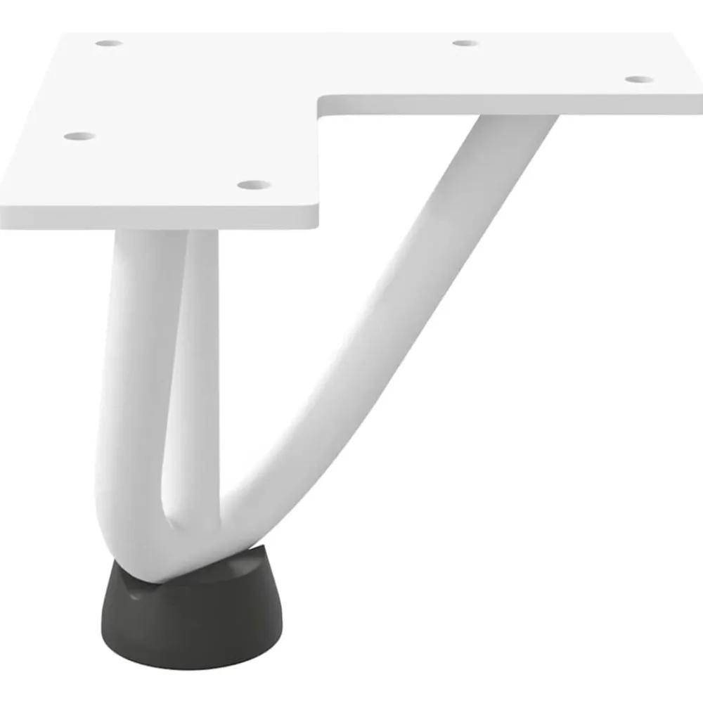 vidaXL Patas de horquilla para mesa de centro (4 unidades), color , 10 cm, acero macizo Blanco